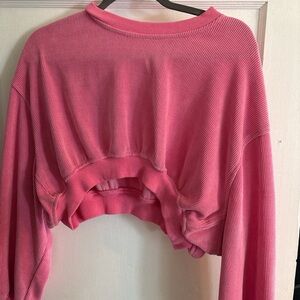 Pink Cropped Sweatshirt